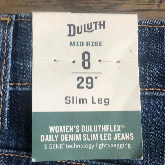 Duluth Daily Denim mid rise slim leg womens sz 8 New with tags - Picture 7 of 10